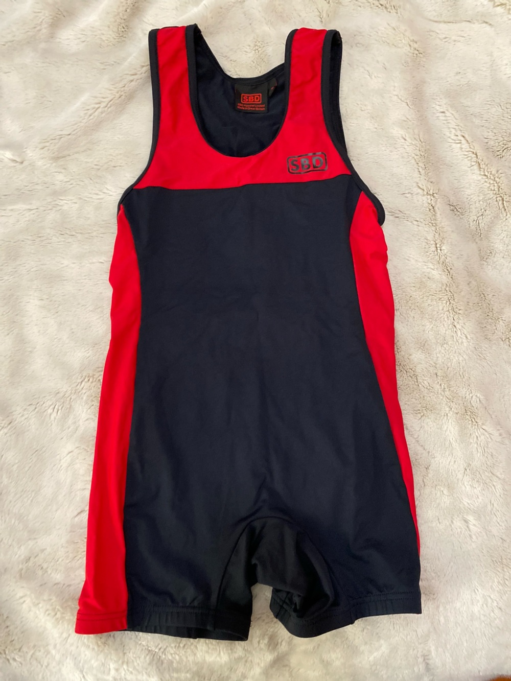 SBD powerlifting black and red men’s singlet